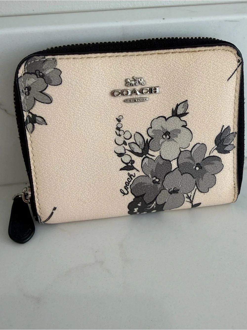 Coach Floral Card Holder Wallet Small Coin Purse